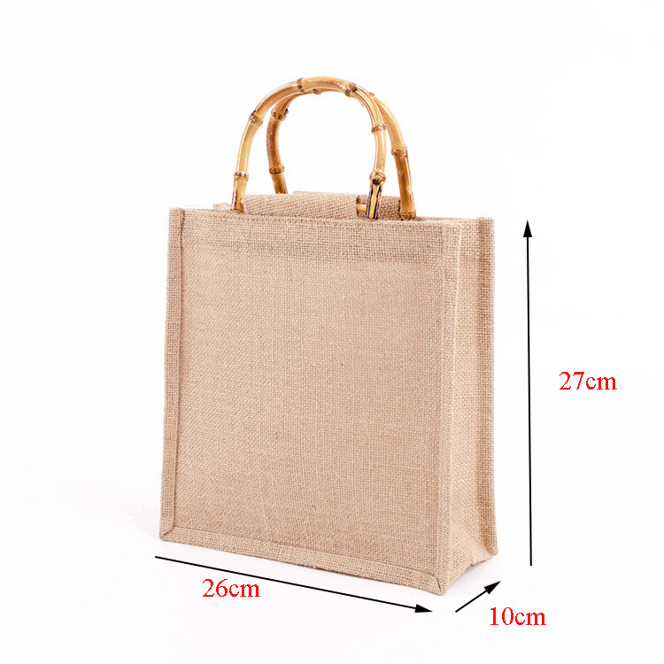 Natural Handmade Jute Bags Tote Eco Friendly Hessian Shopping Bags