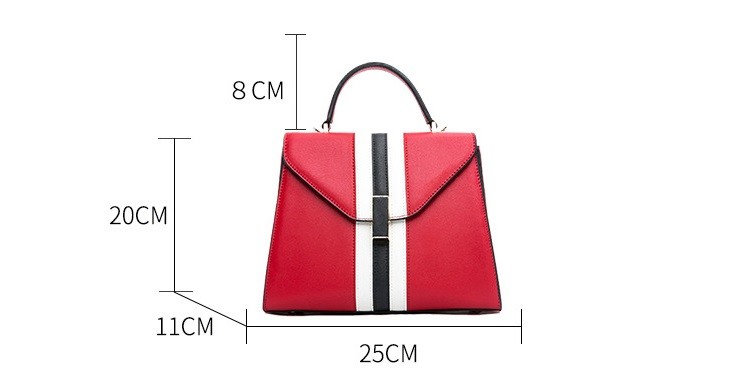 Red Black Split Women'S Genuine Leather Shoulder Bags