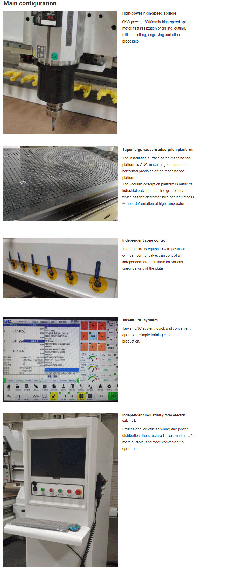 Vacuum Adsorption Platform CNC Wood Router Machine CE Certified