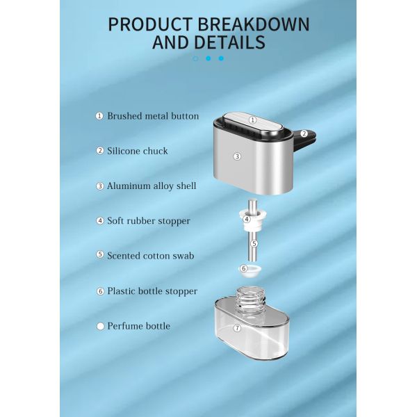 Eco Friendly Car Scent Air Freshener , 5ml Bottle Auto Vent Clip Air Freshener