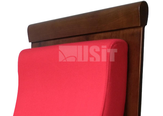 High End Wooden Auditorium Theater Seating Red Color With Single Steel Leg