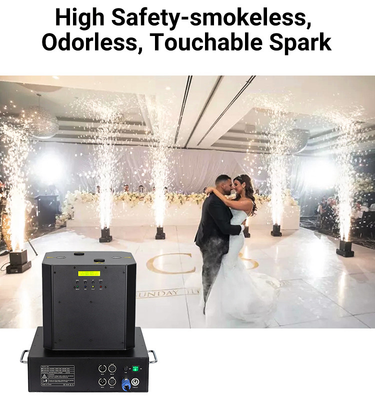 Bidirectional Cold Spark Machine Spinning Rotation Flameless Sparkler Machine Show Stage