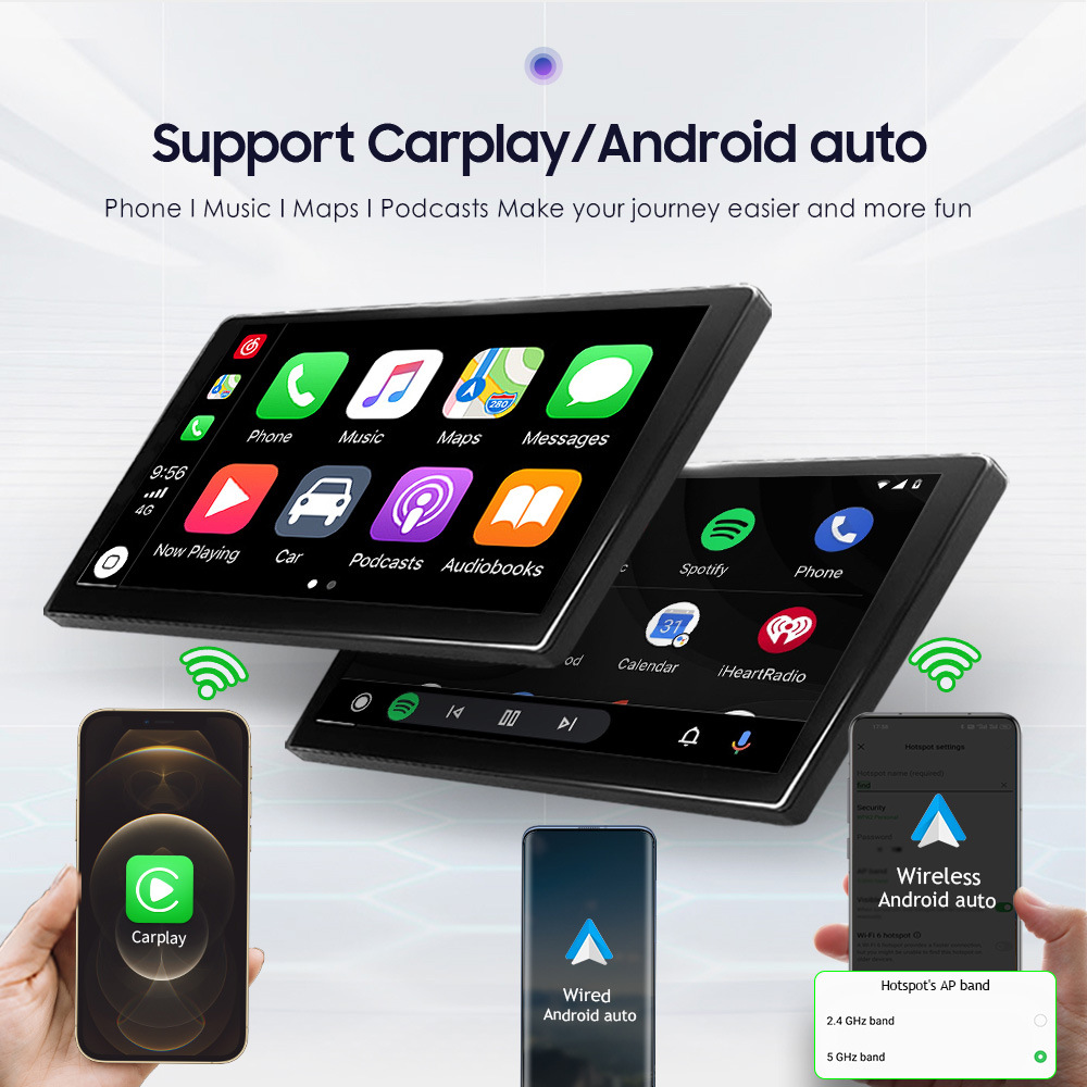 Universal Car Fitment 13 Inch Android Touch Screen Carplay Monitors with Built-in DSP