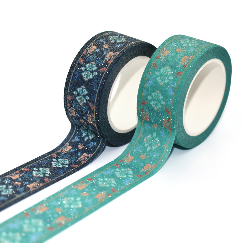 Decoration Washi Tape Custom Printed Glitter Washi Tape for Scrapbook DIY