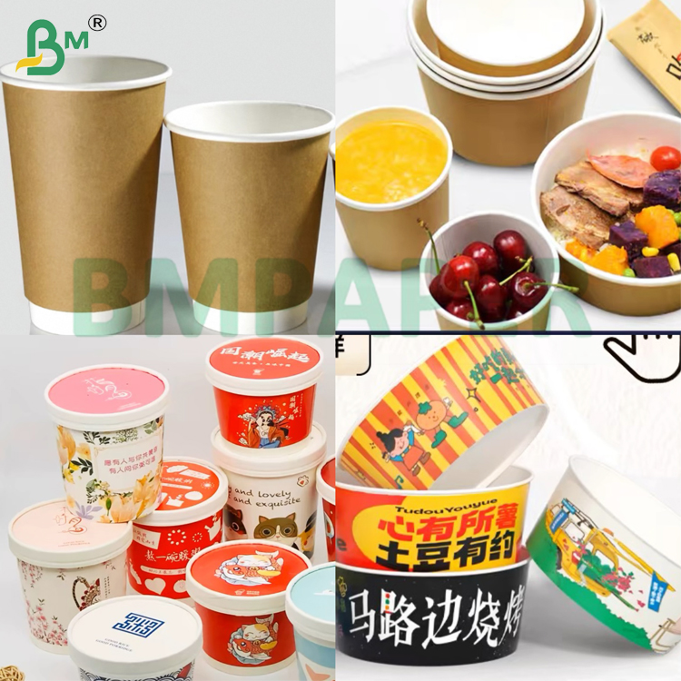 135g 150g White Food Grade Cup Base Paper For Coffee Cup