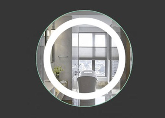 Customized Round Silver Wall Mirror , Hotel Wall Mounted Illuminated Mirror