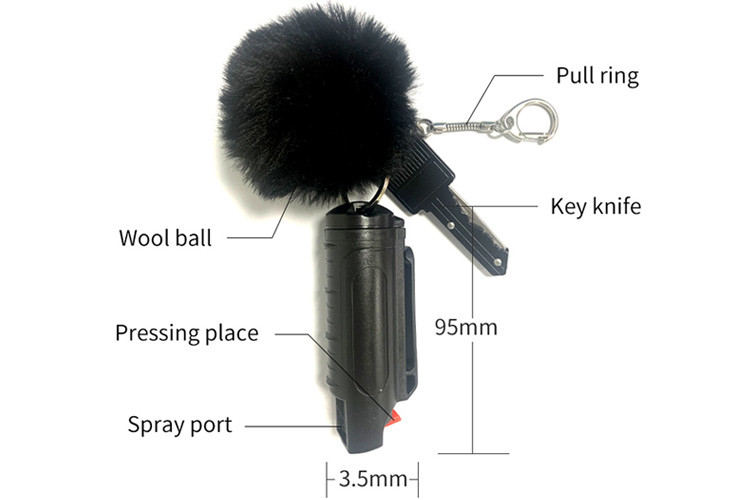 Security Keychain 20ml Pepper Spray Keychain Set Mini Plastic Shell