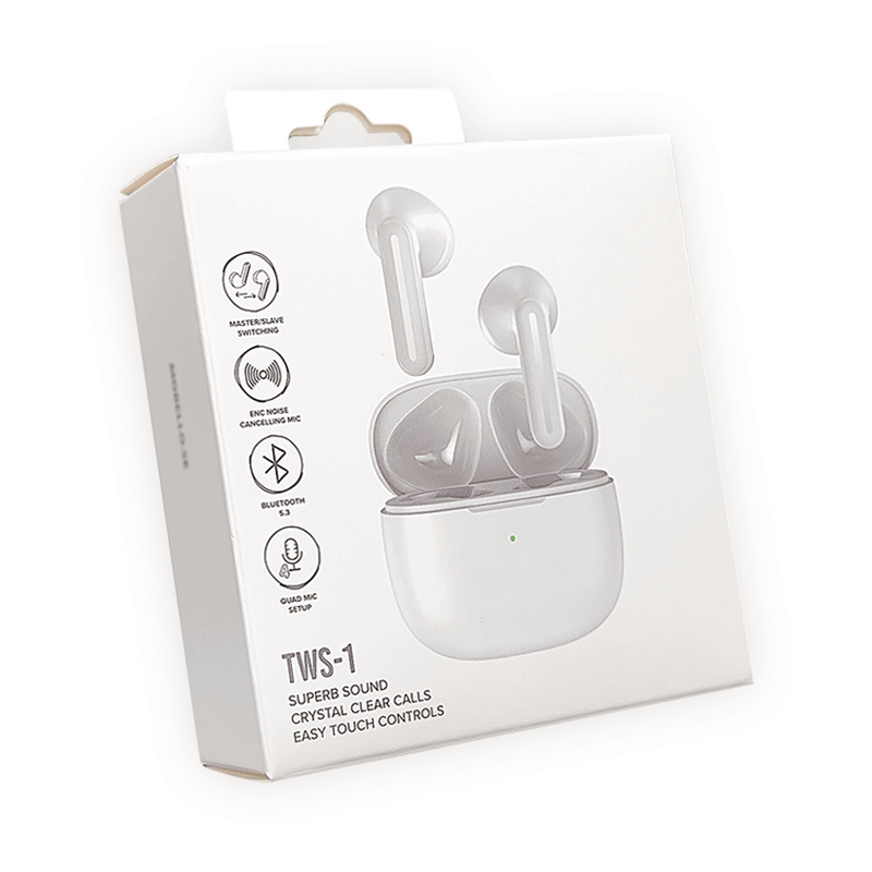 White Paper Tuck End Box Varnishing Headphone Earbud Earphone Box Packaging