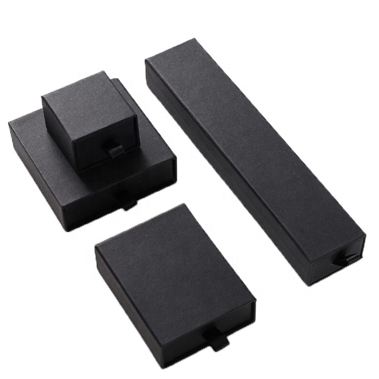 Small Simple Black Jewelry Packaging Box For Earrings