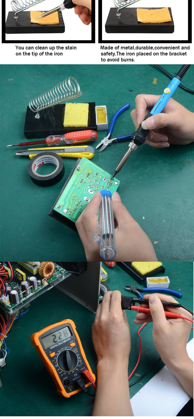 Digital Multimeter Electronics Soldering Kit , Portable Soldering Accessories Kit K018