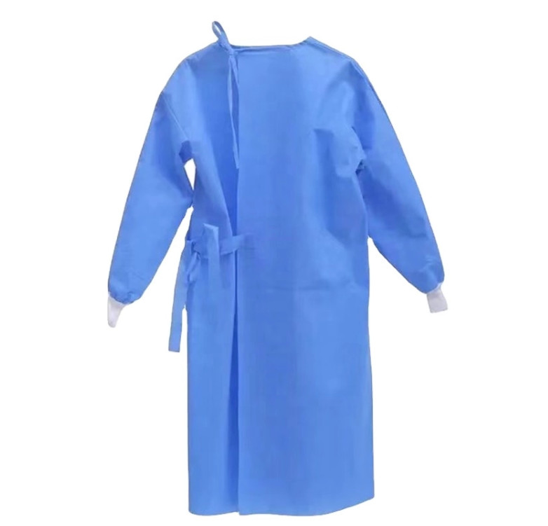 White List Factory Medical PP Non Woven Blue Disposable Isolation Gown
