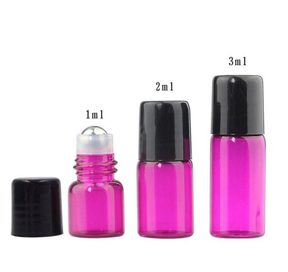 Various Colors Glass Bottle Mini Essential Oil Roller Bottles 1ml 2ml 3ml