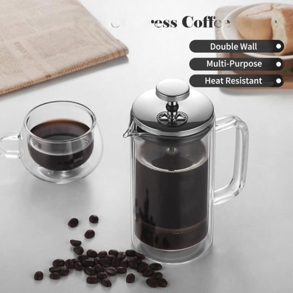 High Borosilicate Transparent Glass Jugs Coffee Milk Frother French Press Tea Maker