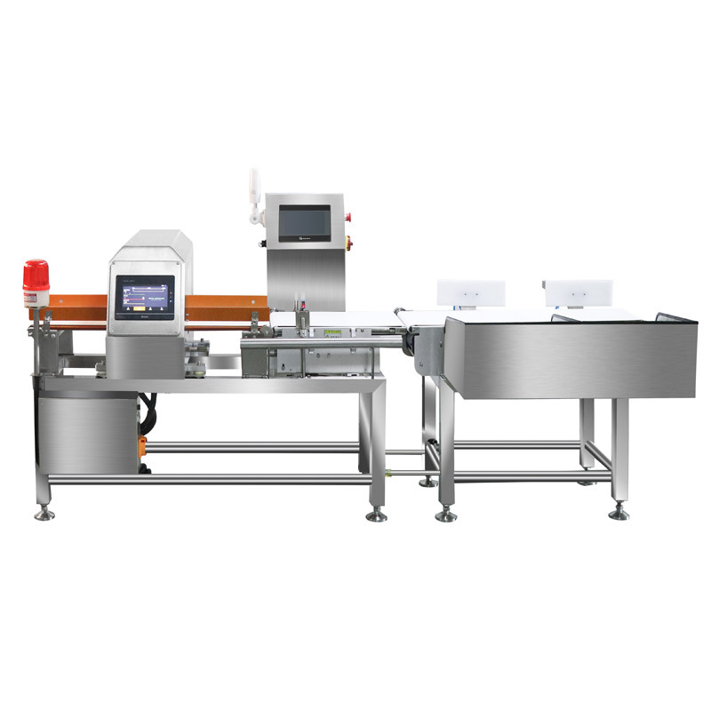 Professional Testing Equipment Conveyor Belt Metal Detector And Weight Food Machine For Wet Area Meat Food Industry