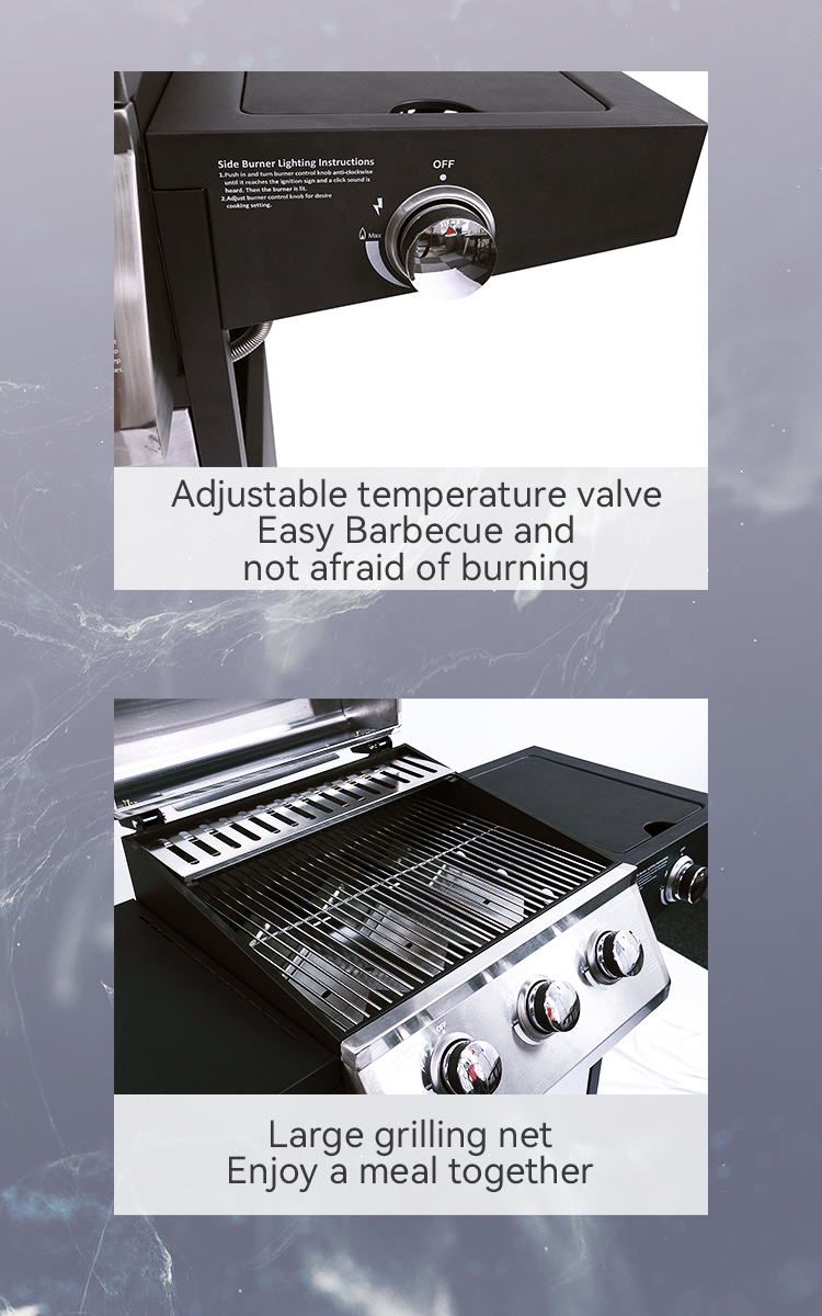 Regulate Temperature Gas Grill Durable Multiple Oven BBQ Smoker for Outdoor Barbecue