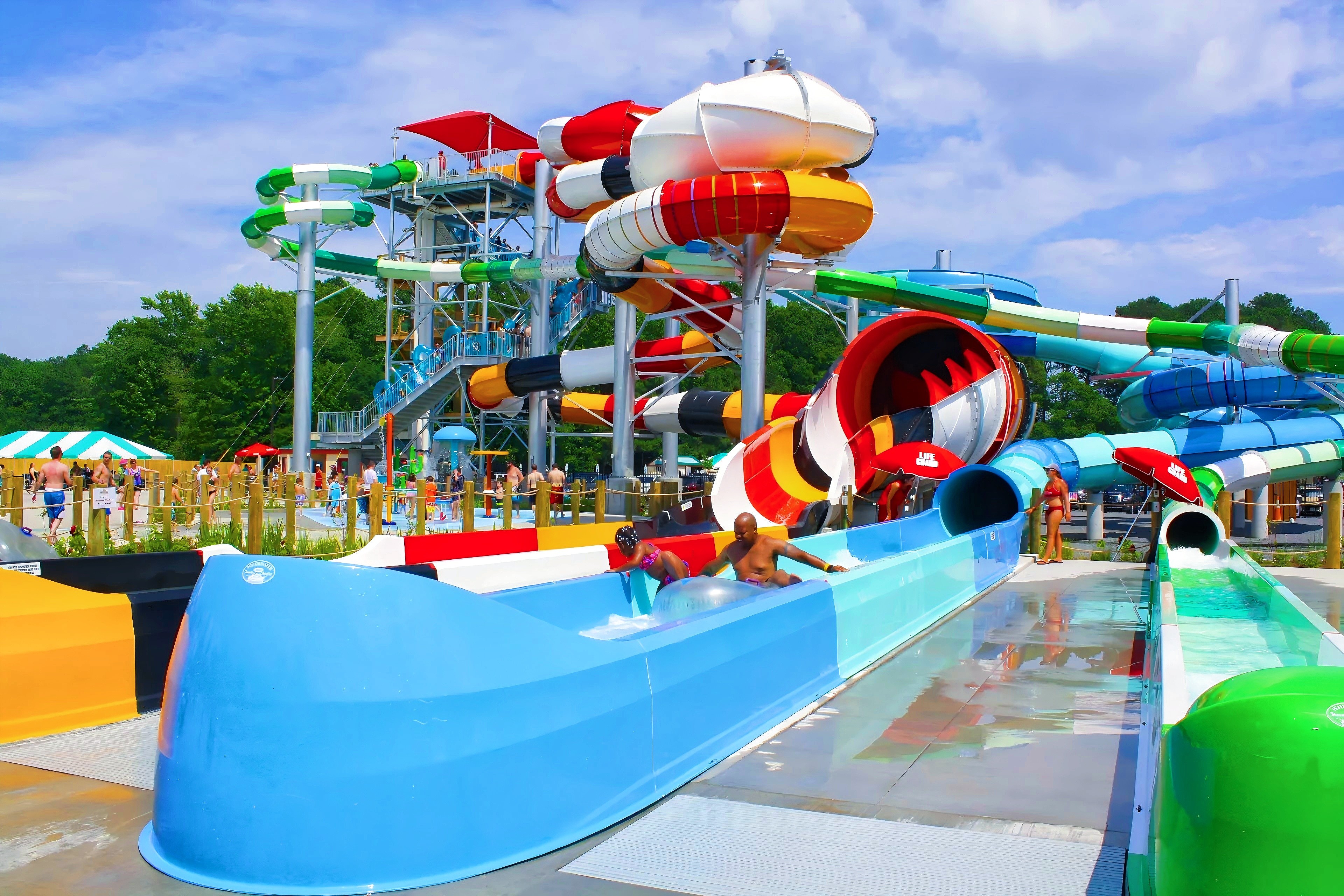 Outdoor Water Playground Game Fiberglass Slide For Swimming Pool