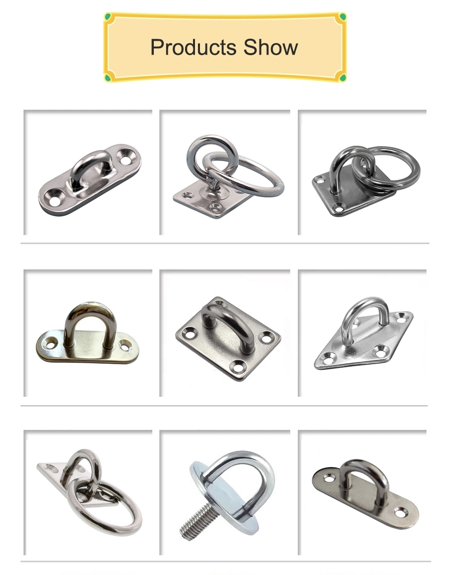 304 Stainless Steel Pad Eye Plate With Round Ring Heavy Duty Marine Deck Fittings