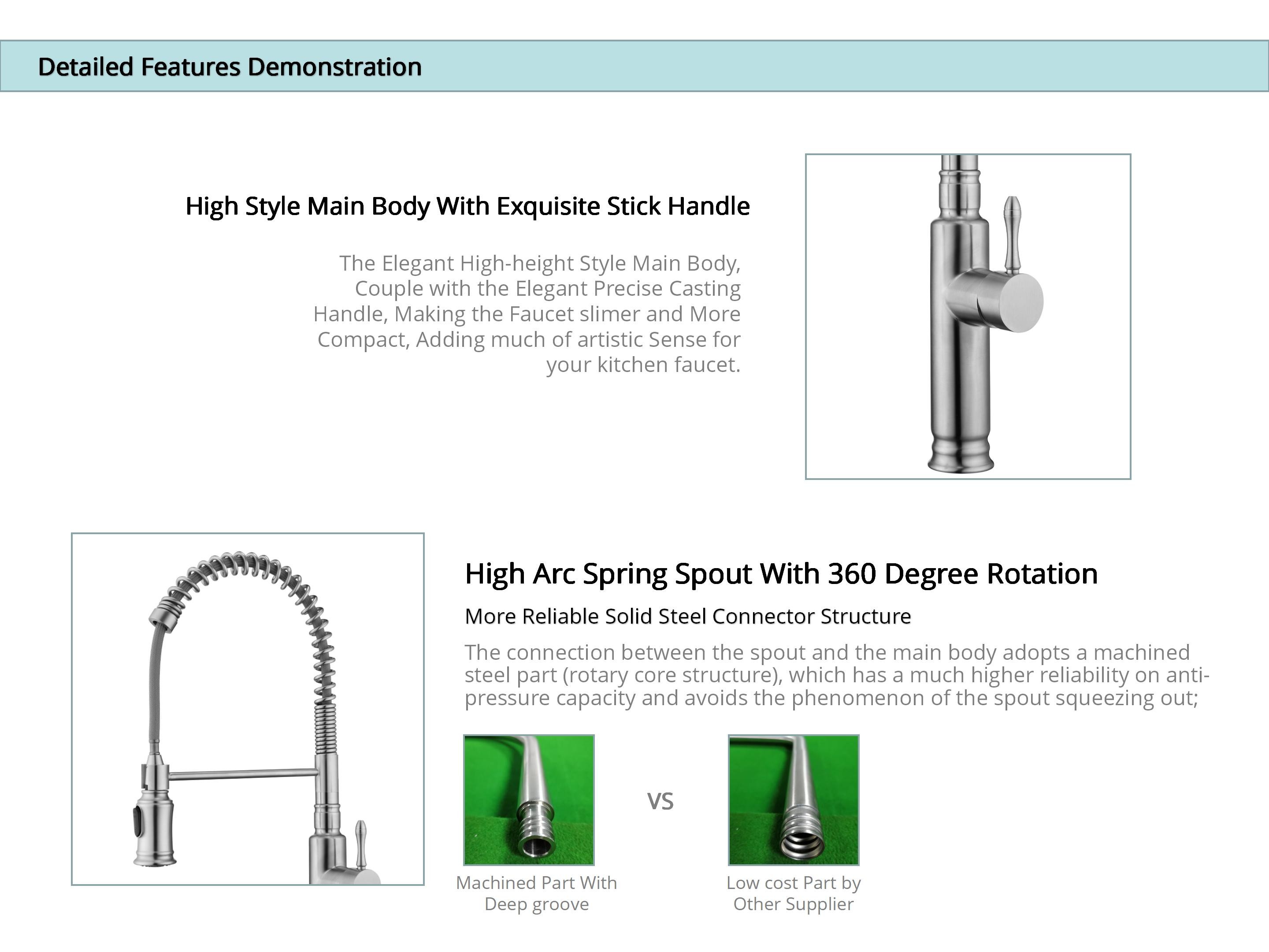 Smart Kitchen Spray Taps 18/10 Stainless Steel Kitchen Sink Faucets With Motion Sensor
