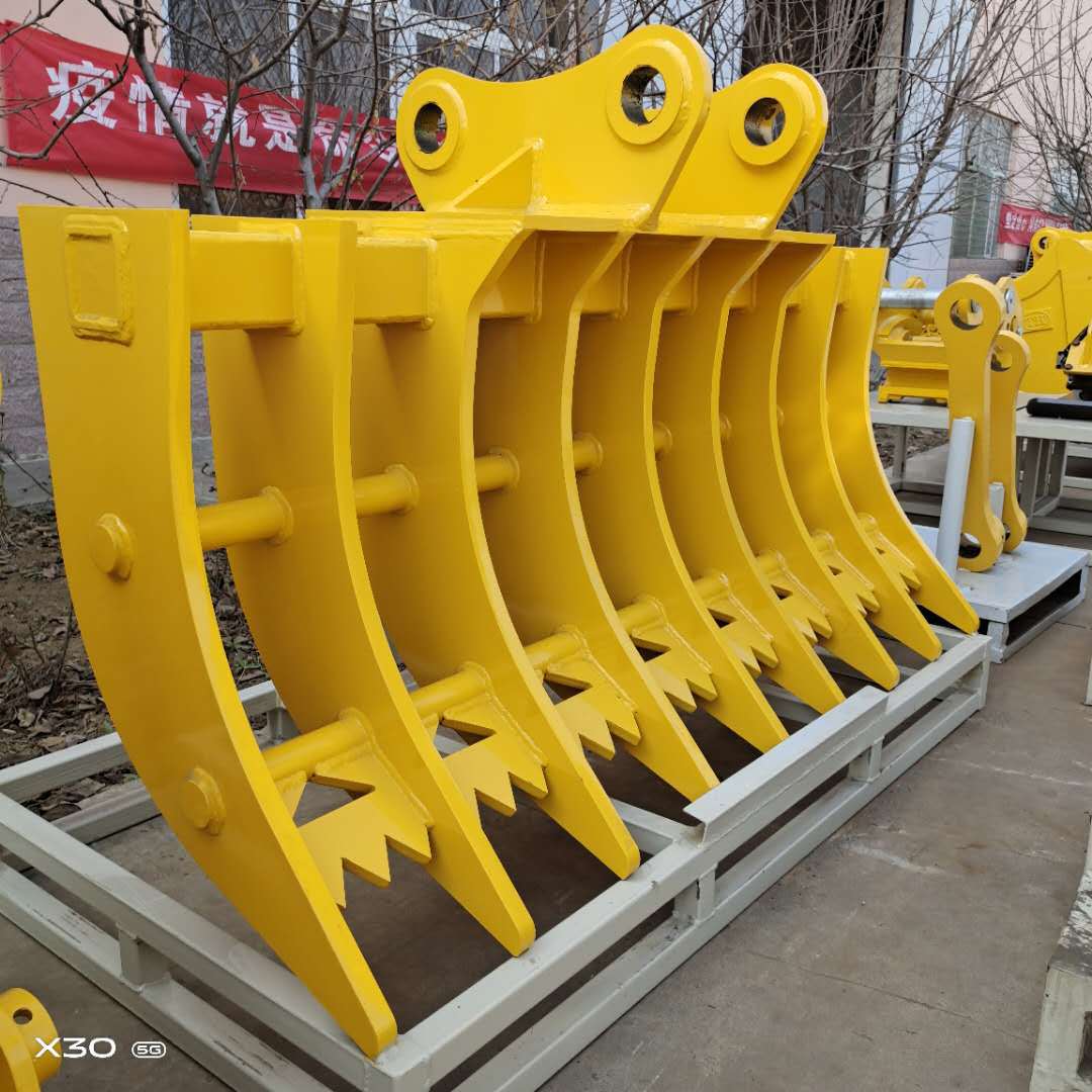 Customizable Excavator Attachments Arable Land Harrow Bucket Multitooth Rake Bucket For Excavato