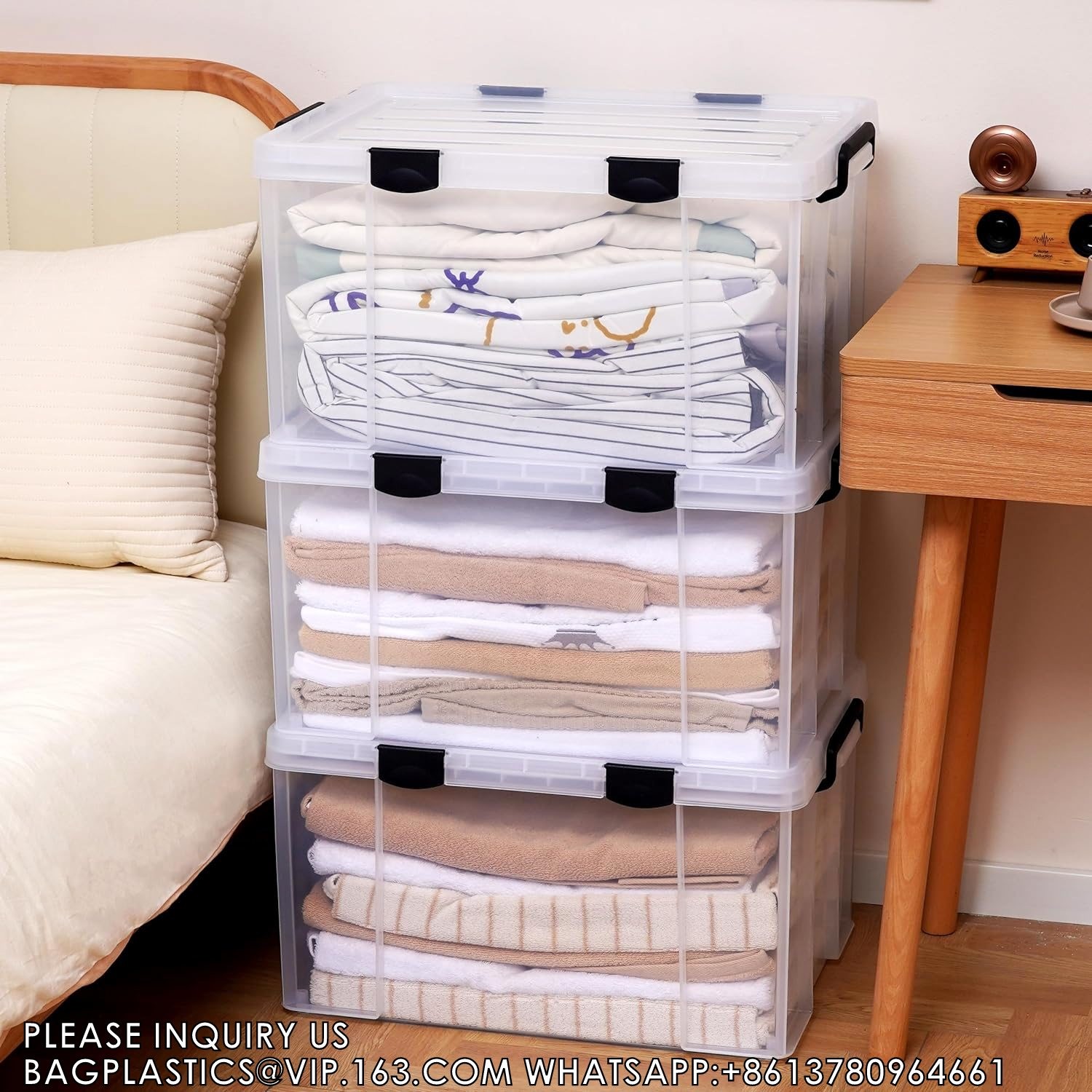 Airtight Plastic Storage Bins With Gasket Seal Lids And 6 Secure Latching Buckles Stackable Storage Containers