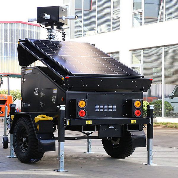 Surveillance Cameras Trailer Lighting Tower Parking Lots Security Live Footage Solar Light Tower Manufacturer