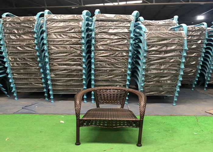 Metal Wicker Rattan Stackable Chairs For Patio Outdoor Dining