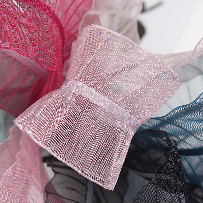 25mm|38mm Wrinkle Edge Polyester Organza Ribbon for DIY Hair Ribbon Bow