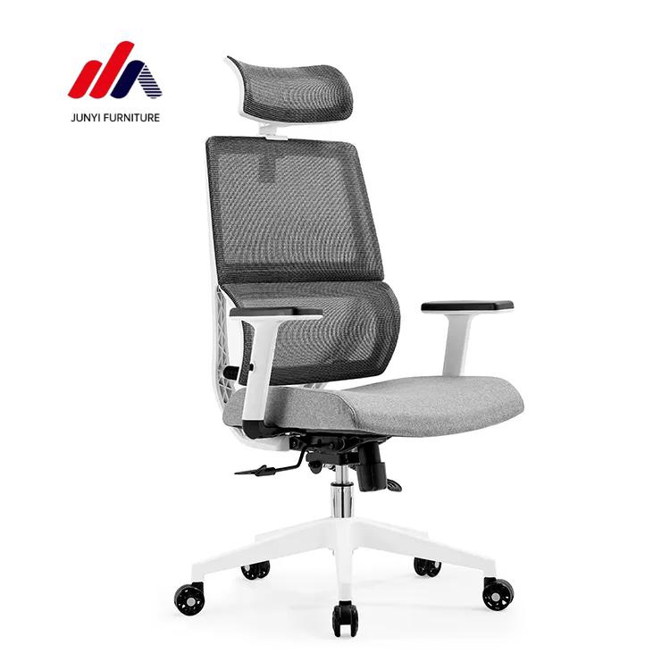 Gray Mesh and Fabric Office Chair with Aluminum Base The Ultimate Ergonomic Seating Solution