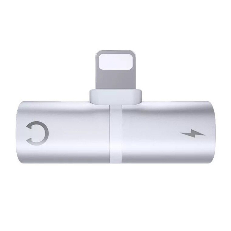 2 in 1 Dual Mini Jack Adapter Capsule Lightning Charger and Headphone Adapter Splitter Compatible with Phone