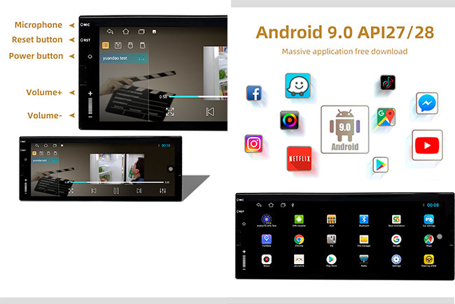 2+32g Single Din Car Radio 6.9 Inch Micro Sd 1 Din Android Car Radio