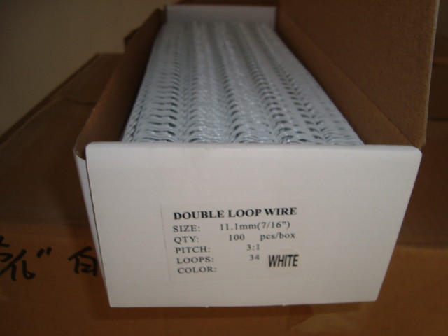 Nylon-Coated double Wire-0 Double Loop Spiral O Double Loop Binding Wire Twin Ring Loop Wire in spools & Pre cut boxes