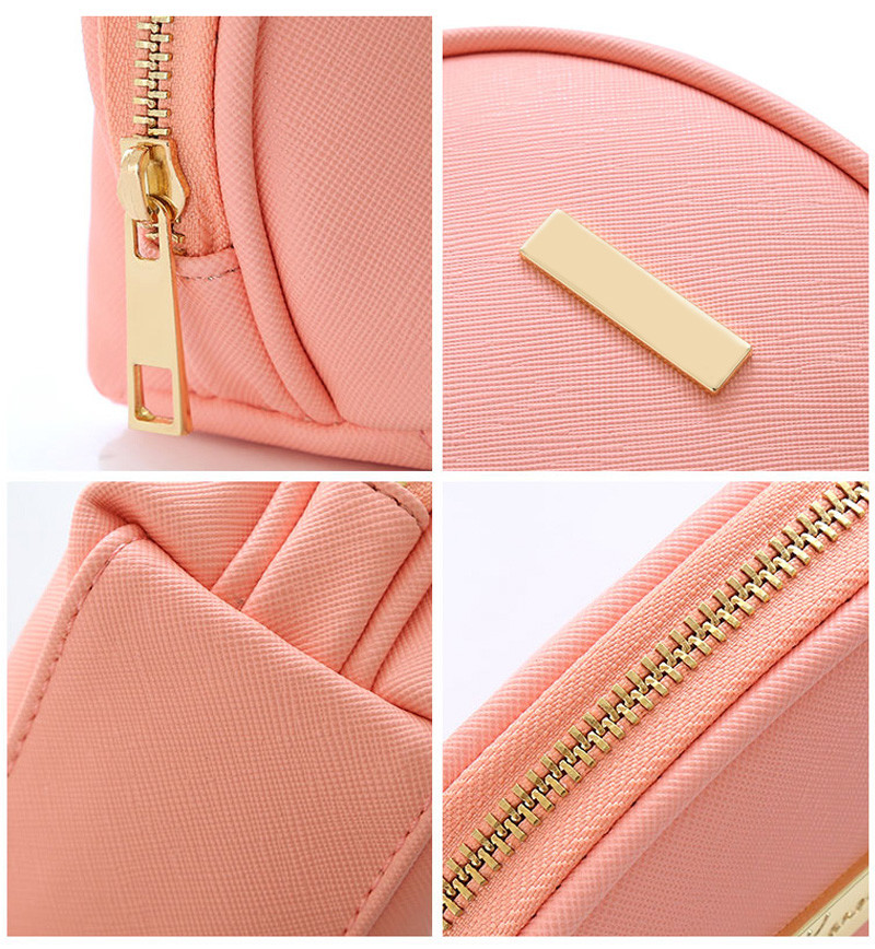 Pure Color Blank Leather PU Makeup Bag