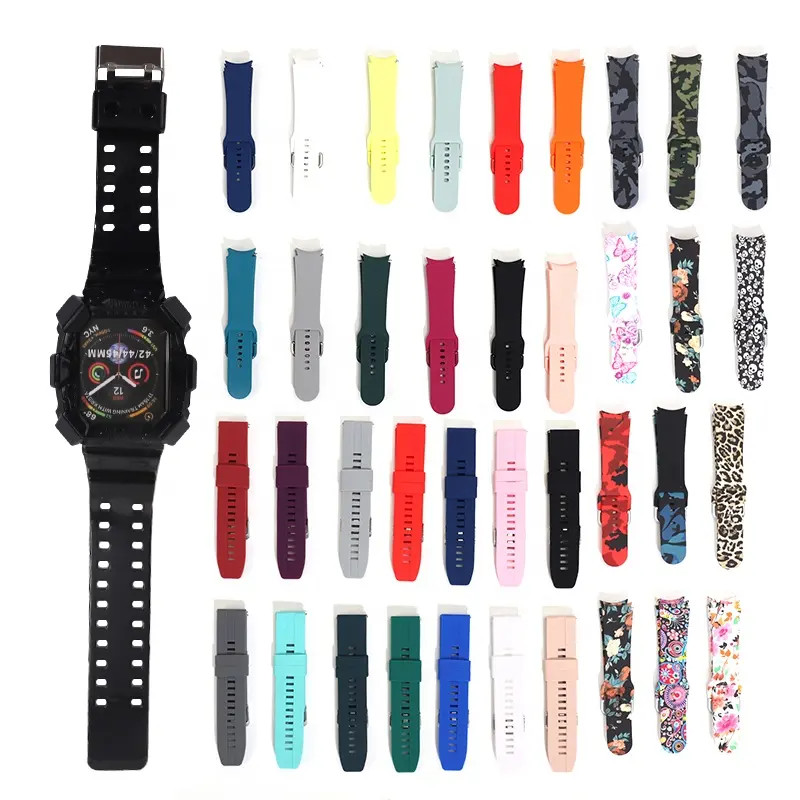 Multicolor Waterproof Silicone Watch Strap , Lightweight Smartwatch Silicone Bands
