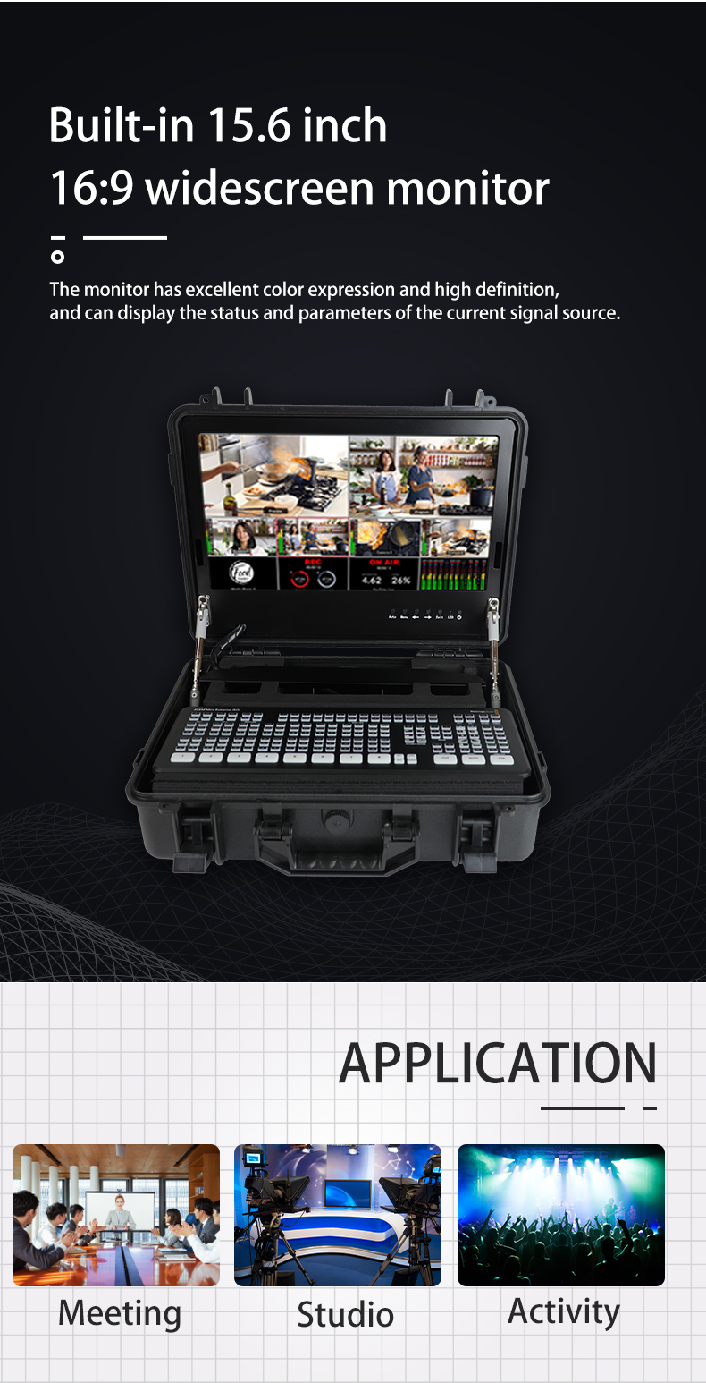 ATEM SDI Series Switchers Protective Carrying Case with Built-in 15.6 Inch Monitor