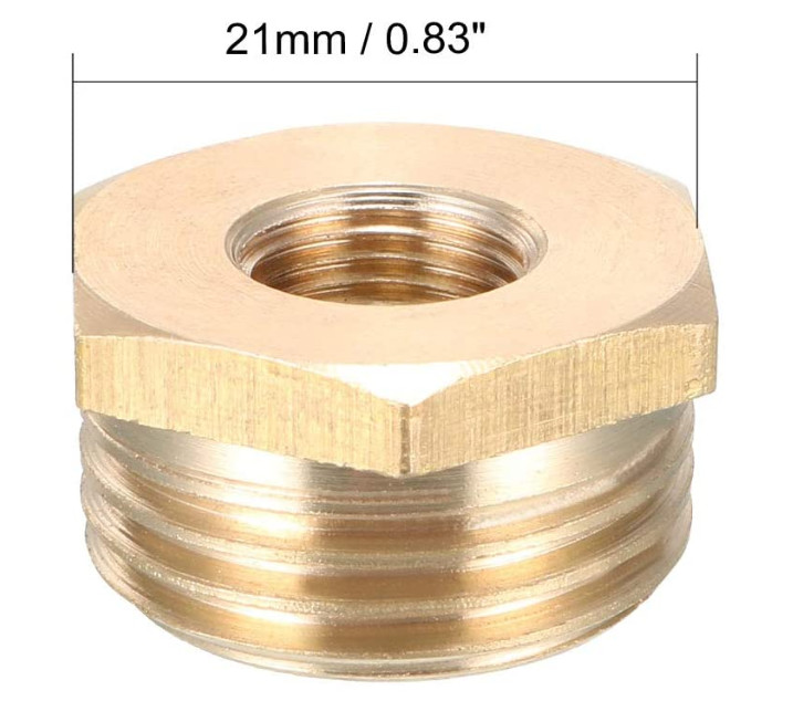 1/2'' PT Male X 1/8'' PT Female Brass Stopcock Valves Hex Bushing Adapter