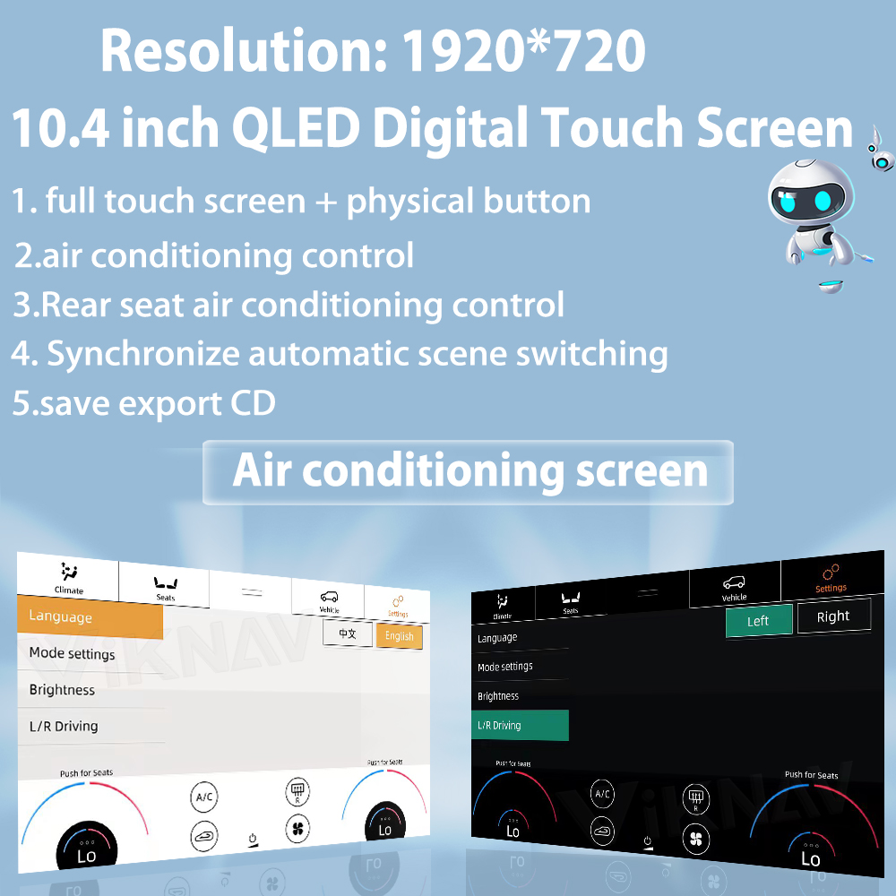 Android Car AC Control Panel V8 L322 Car Air Conditioning Panel Climate Board AC