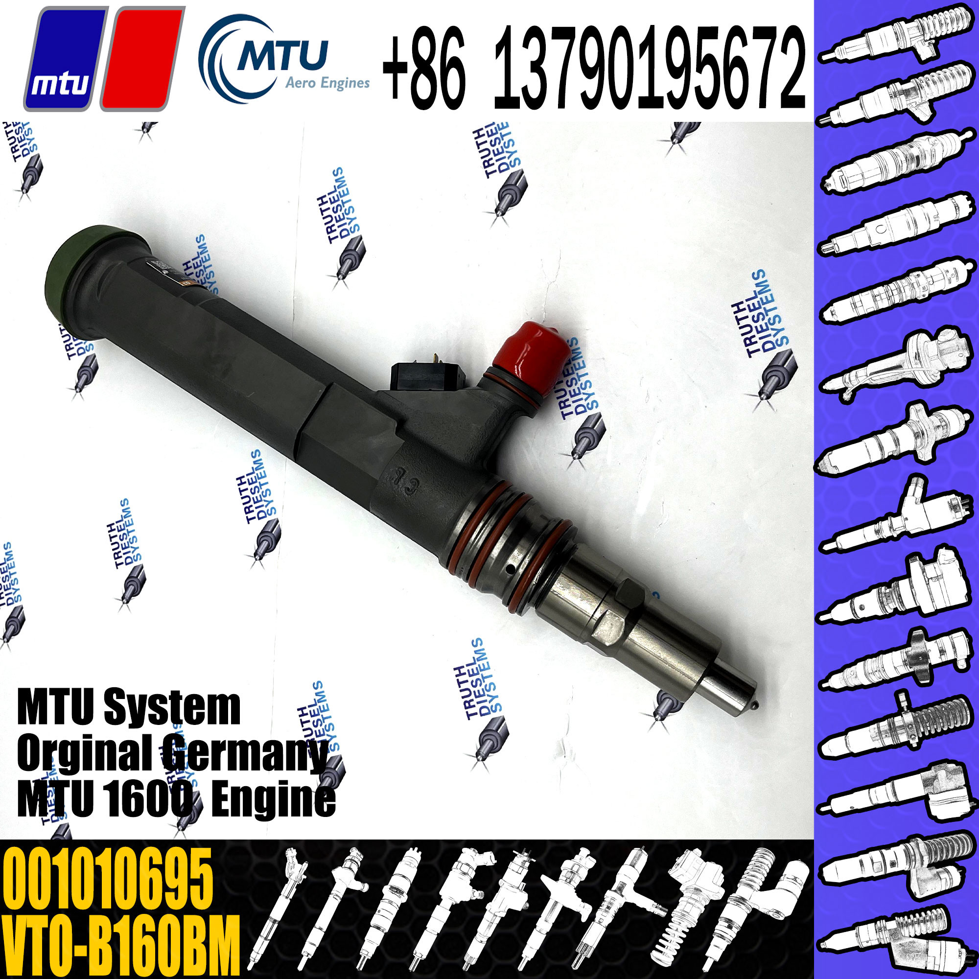 VTO-G166W48B Denso Common Rail Injector 001010695 G166W48B Mtu Injector