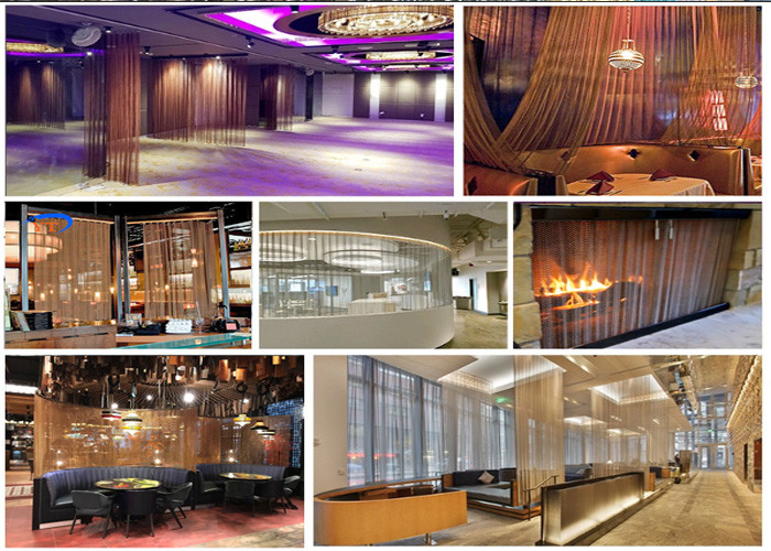 Customized Metal Chain Drapes Fireplace Wire Mesh Curtain 6x6mm