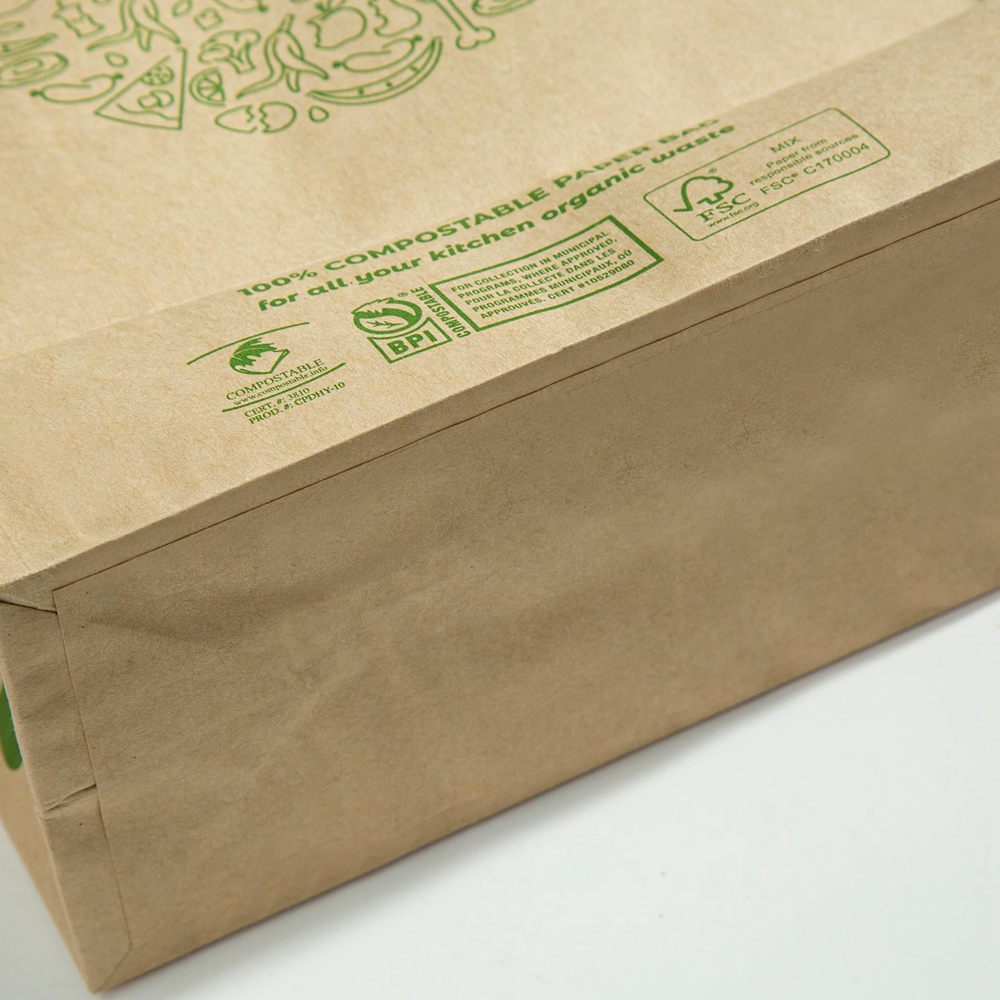 Gravure Printing Brown Kraft Paper Bag for Kitchen Garbage Packaging in Industrial