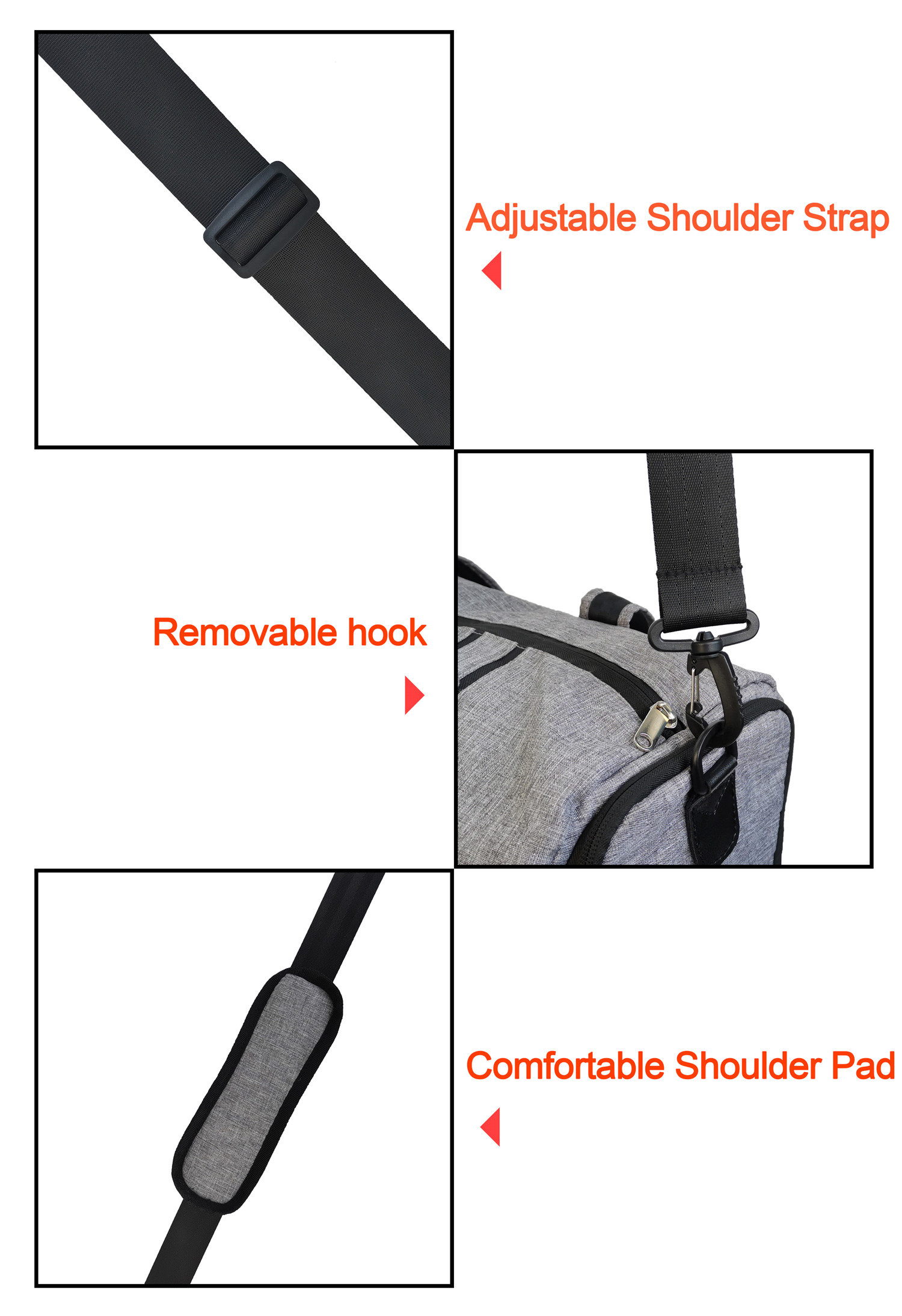 465mm Lightweight Round Gym And Computer Bag With Shoe Compartment Sport Duffle