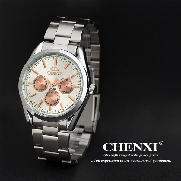 MOQ 10pcs China Watch Manufacturer Rose Gold 3 Dial Wristwatches Man Stainless Steel Watch