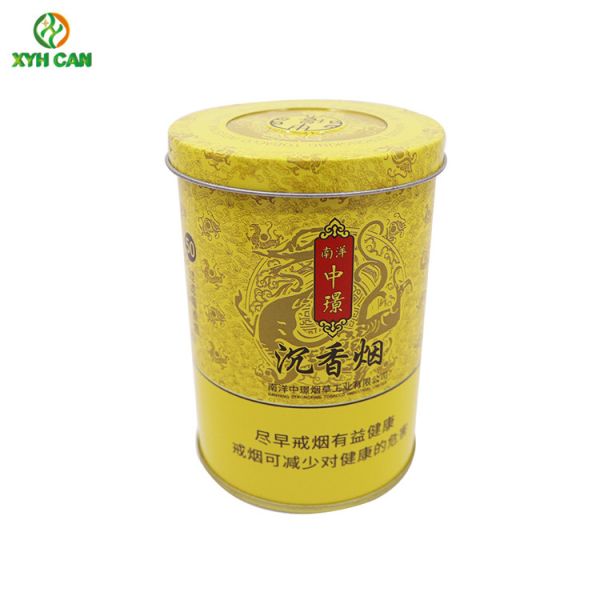 Offset Printing CMYK 500g Round Tin Box For Cigarette