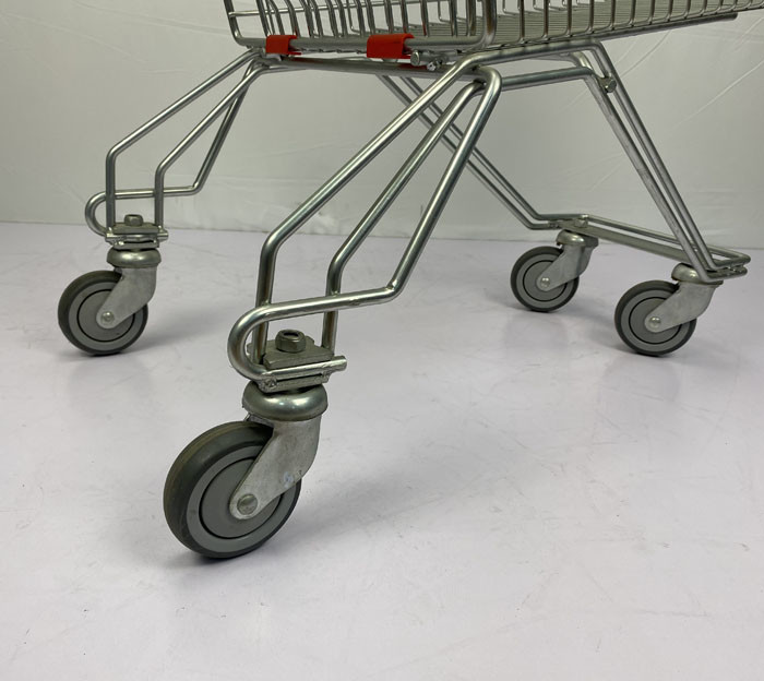 Regular Russian Style Supermarket Grocery Shopping Cart 125L With PU Wheels