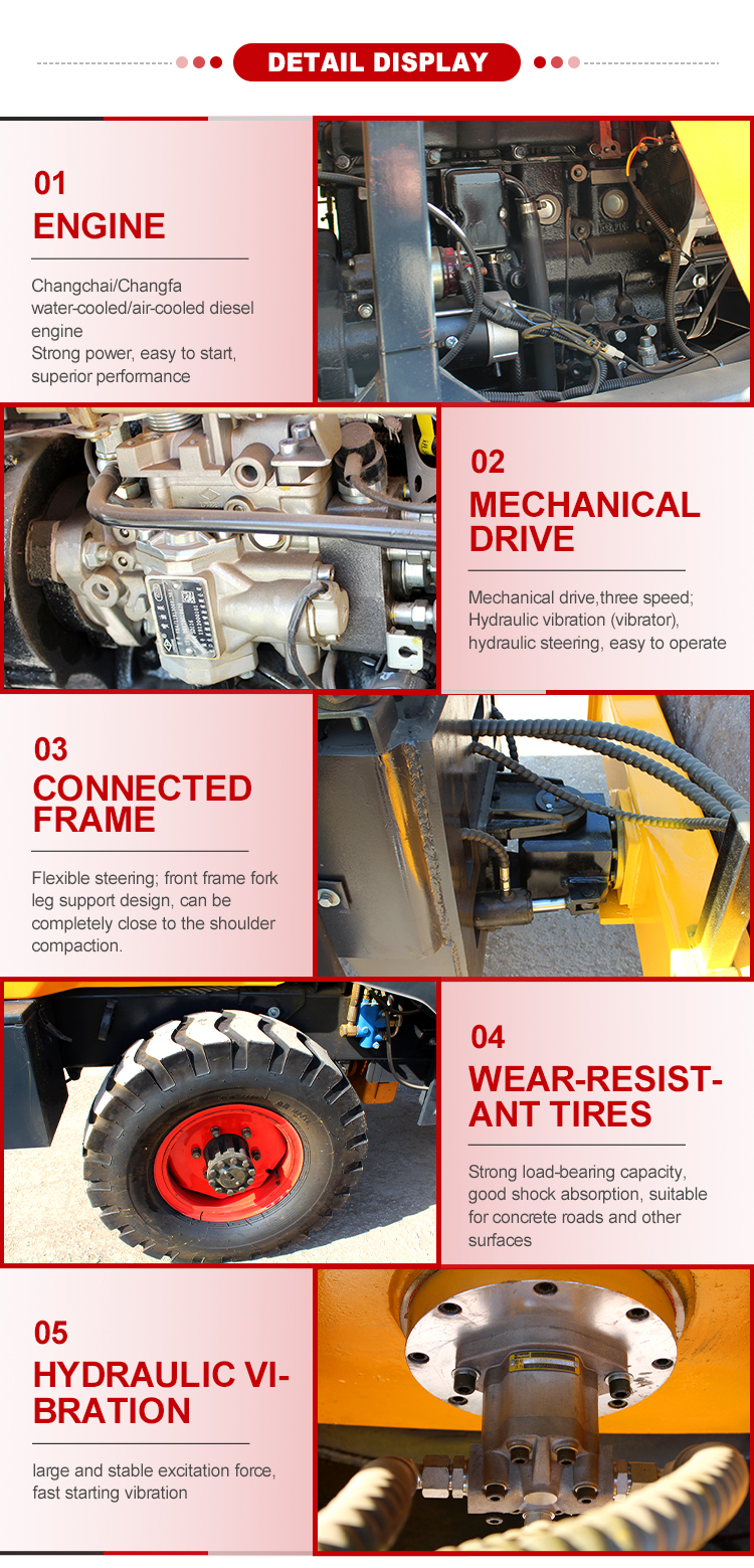 80KN Exciting Force Disc Air Cap Oil Brake Road Roller for Construction Engineering