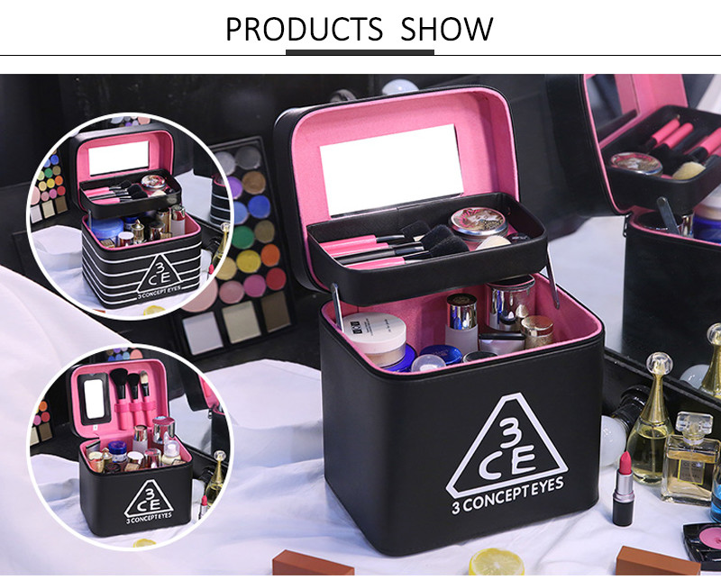 Zipper PU Makeup Bag Case