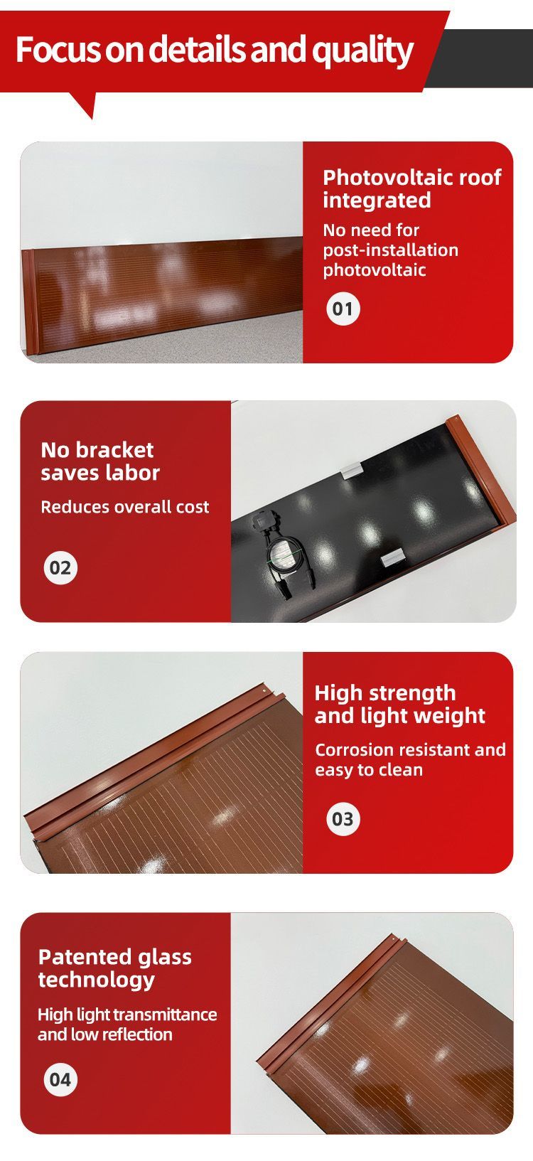Top Energy Residential Solar Roofing Tiles Sustainable Building Integrated Solar Shingles Waterproof New Flat Plate Solar System