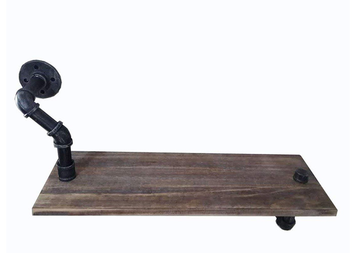 15x10cm Industrial Pipe Shelving Wood Brackets For Flower / Book Shelving
