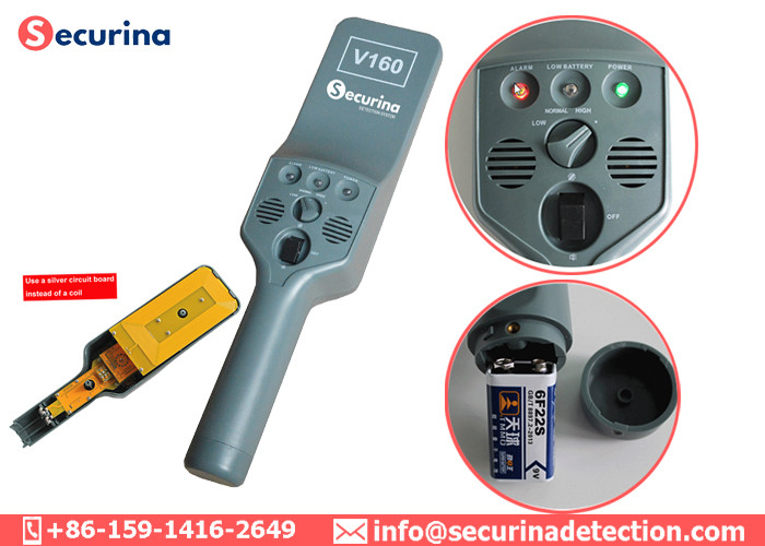 Body Digital Security Hand Scanner , High Precision Hand Held Metal Detector V160