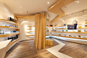 Custom Popular Shanghai Factory Wooden Cabinet for Garment Store Bag Shoes Display Case Brand Store Interior Decoratio