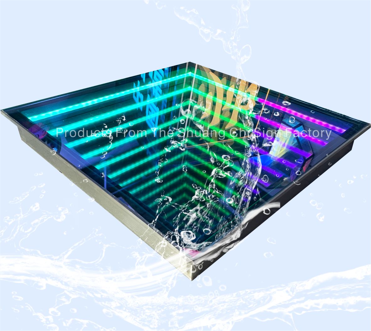 3D Infinity Mirror Video Light LED Dance Floor For Wedding Party Customization